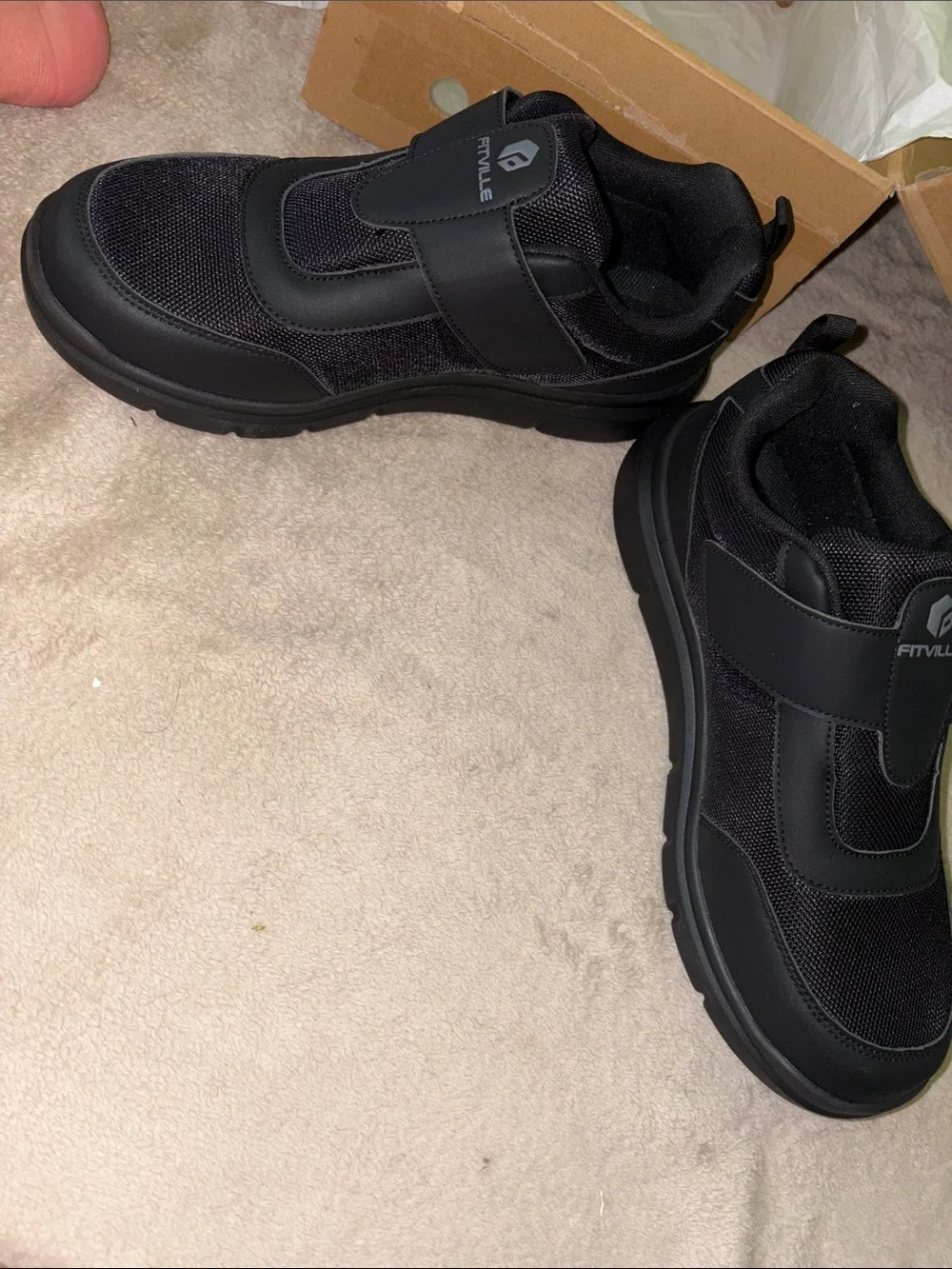 FitVille Men's Black Athletic Comfort Shoes
